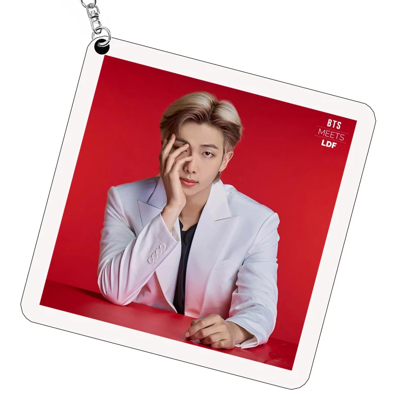 Kpop акриловый брелок Bt21 Bangtan Boys двойной черный розовый Got7 Exo Seventeen брелок Подвеска светящийся брелок подарок для фаната
