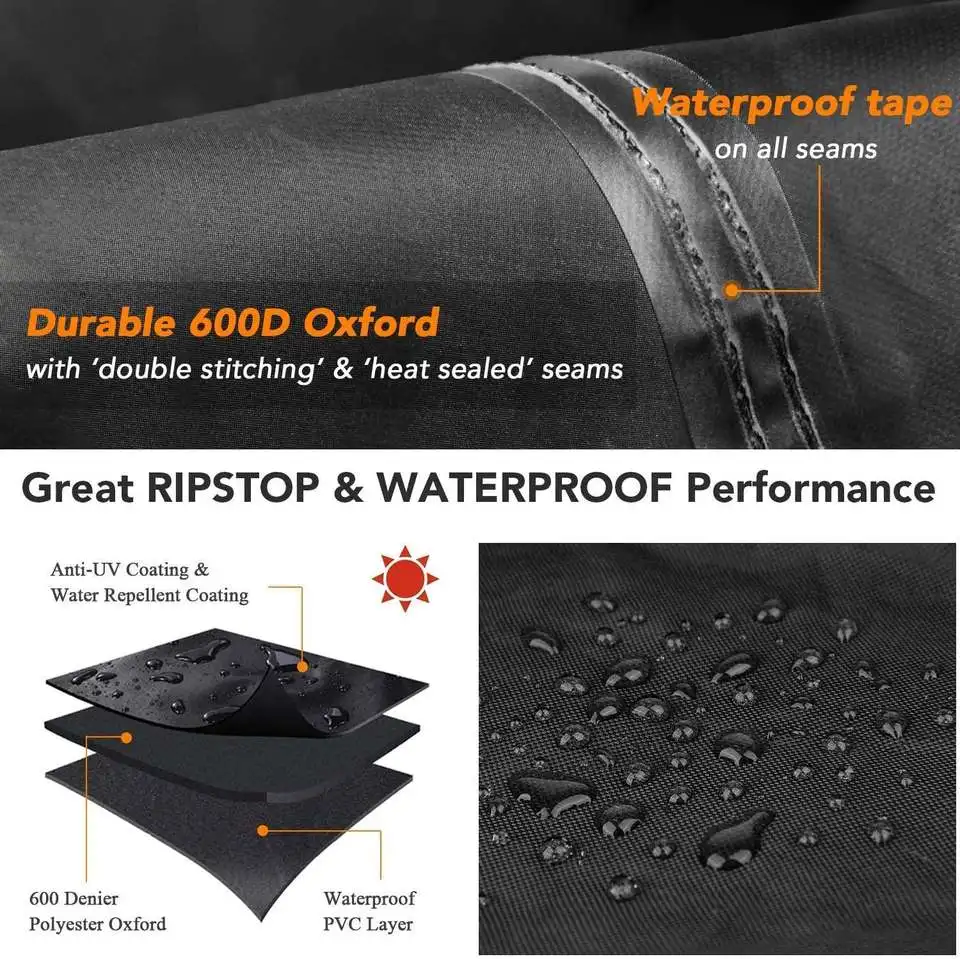100% Polyester 600D 4 Seasons Outdoor Heavy Duty Waterproof Dustproof Outdoor Patio Furniture Cover