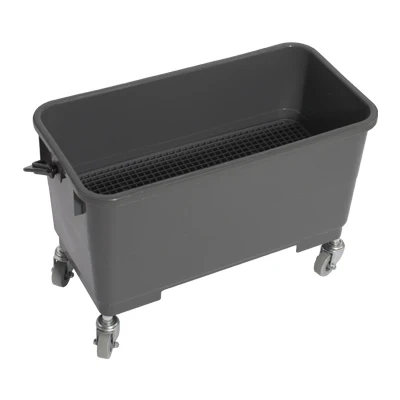 Y1100 Rectangular Cheap window cleaning bucket plastic mop bucket with wheels and grid