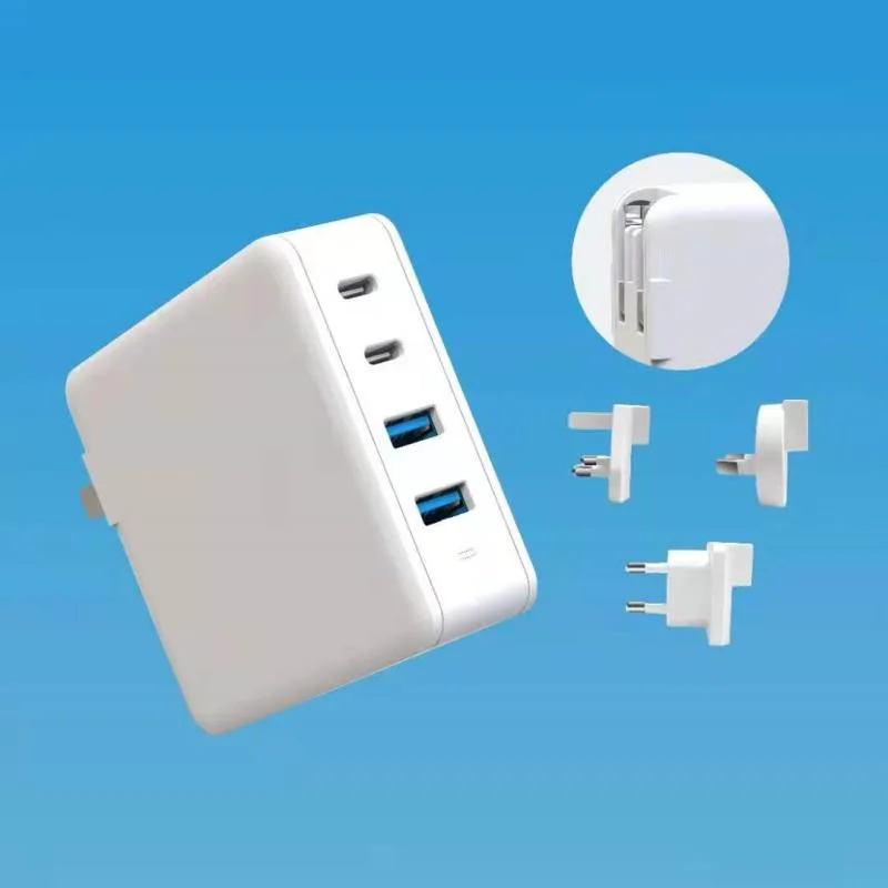 Super Fast Charging Type C Charger US EU UK Plug 4 Ports USB 100W GaN Wall Charger