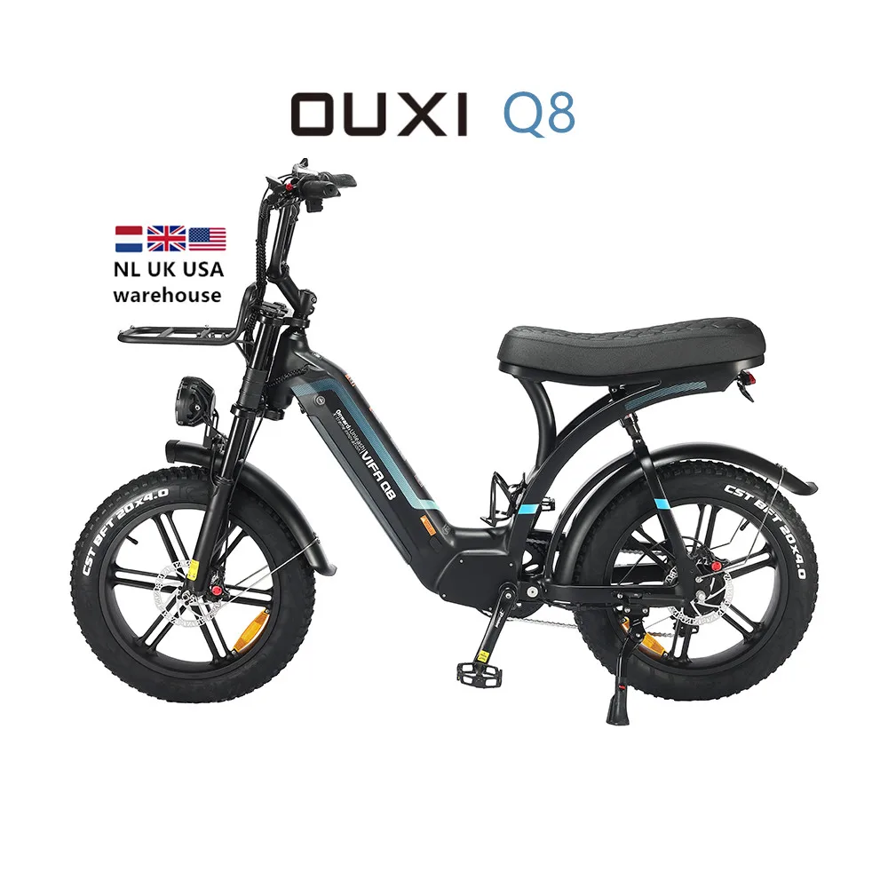 EU NL Stock 48V Fatbike 20inch 250W Netherlands OUXI Q8 Lithium Battery Electric City Bike 500W 1000W Road E-Bike Holland