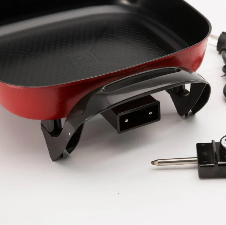 Лидер продаж, электрическая квадратная сковорода с антипригарным покрытием и крышкой из закаленного стекла, бездымный горячий горшок по оптовой цене
