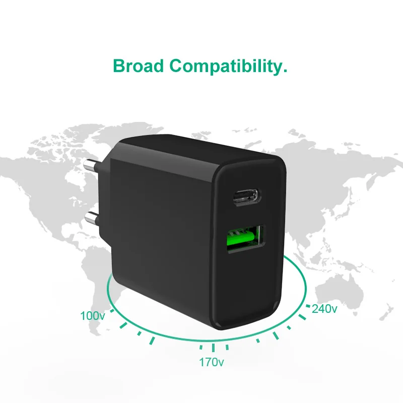 
2020 QC3.0 pd wall Charger with Type C USB Port for ipone free shipping 