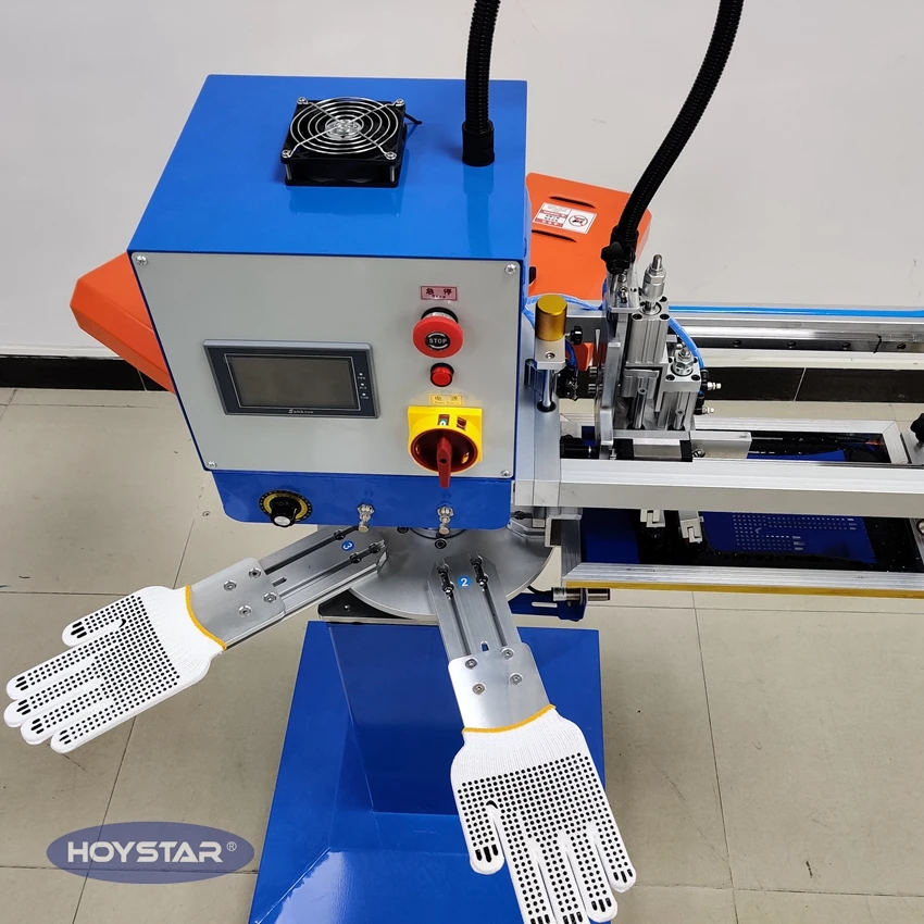 Semi-automatic Rotary Silk Screen Printer For Print Anti-Slip Dotting Gloves