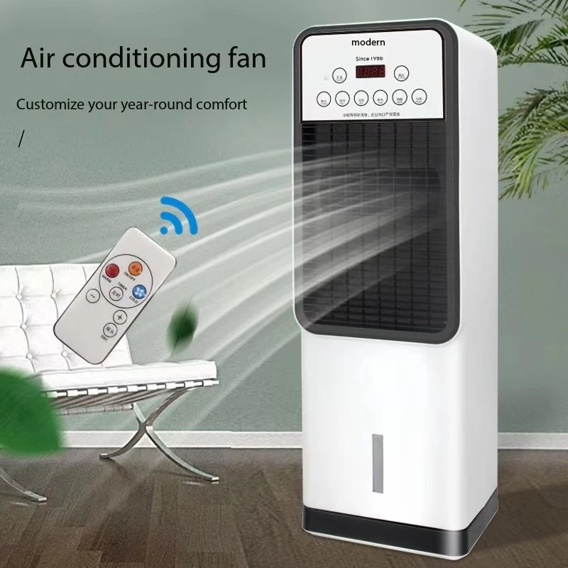 Dual-Use Water-Ice Bladeless Fan Mobile Vertical Household Air Conditioning with Water-Cooled Heating AC Power for Room Use