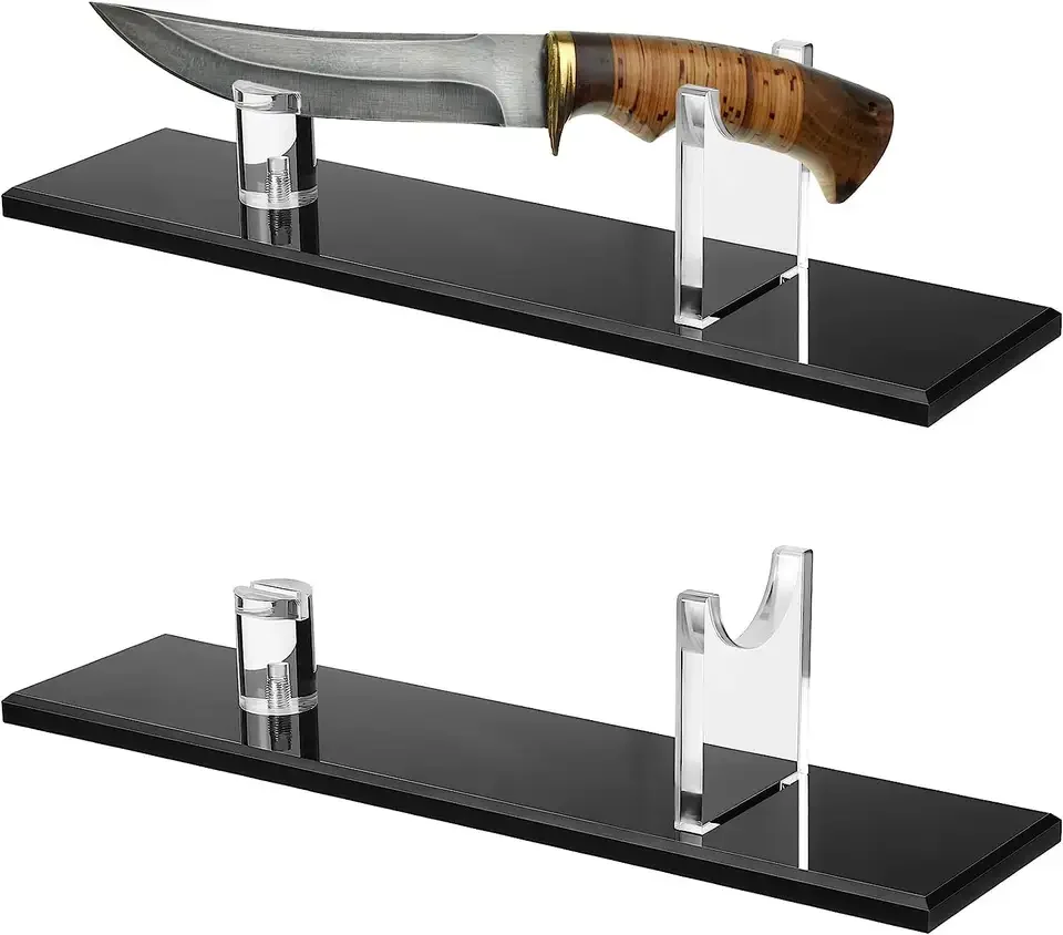 Acrylic Knife Display Stand Fixed Blade Knife Collection Display Stand Holder for Single Knife Rustic Cabin