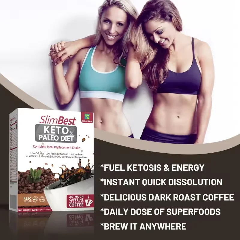 OEM Instant Slim Keto Coffee Weight Loss Herbal Powder Fat Burning Black Coffee Meal Replacement Food Coffee Drinks