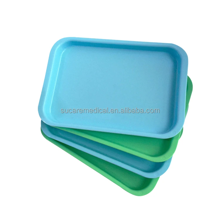 Цветной плоский пластиковый лоток для установки стоматологических инструментов