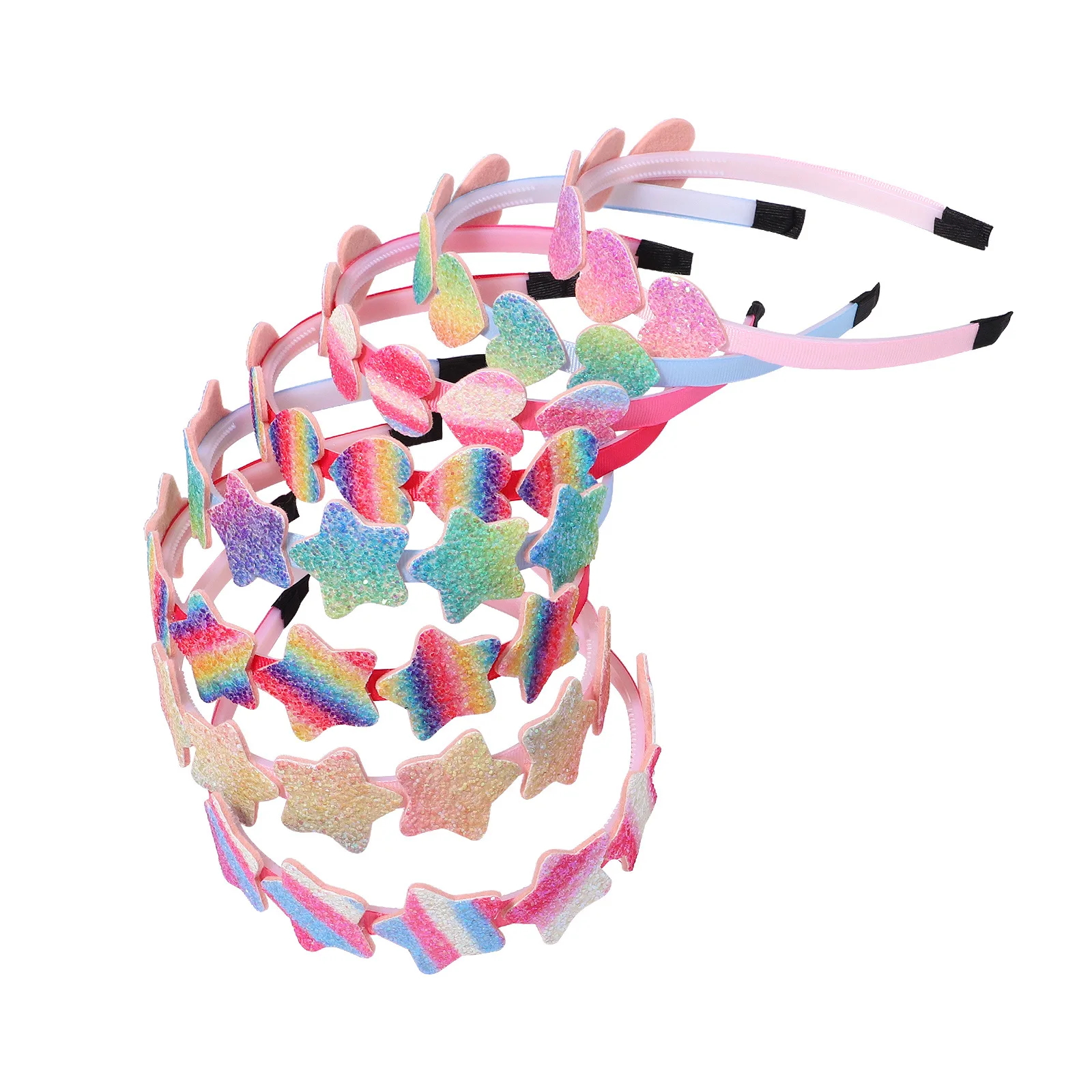 SongMay Kid hair accessories glitter star headbands new design sequined candy heart headband