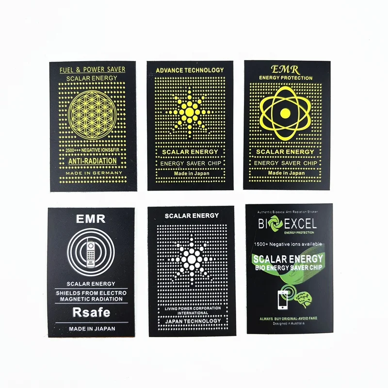 PVC customized EMF protection 5G blocker Anti Radiation Mobile Sticker negative ions scalar quantum energy shield