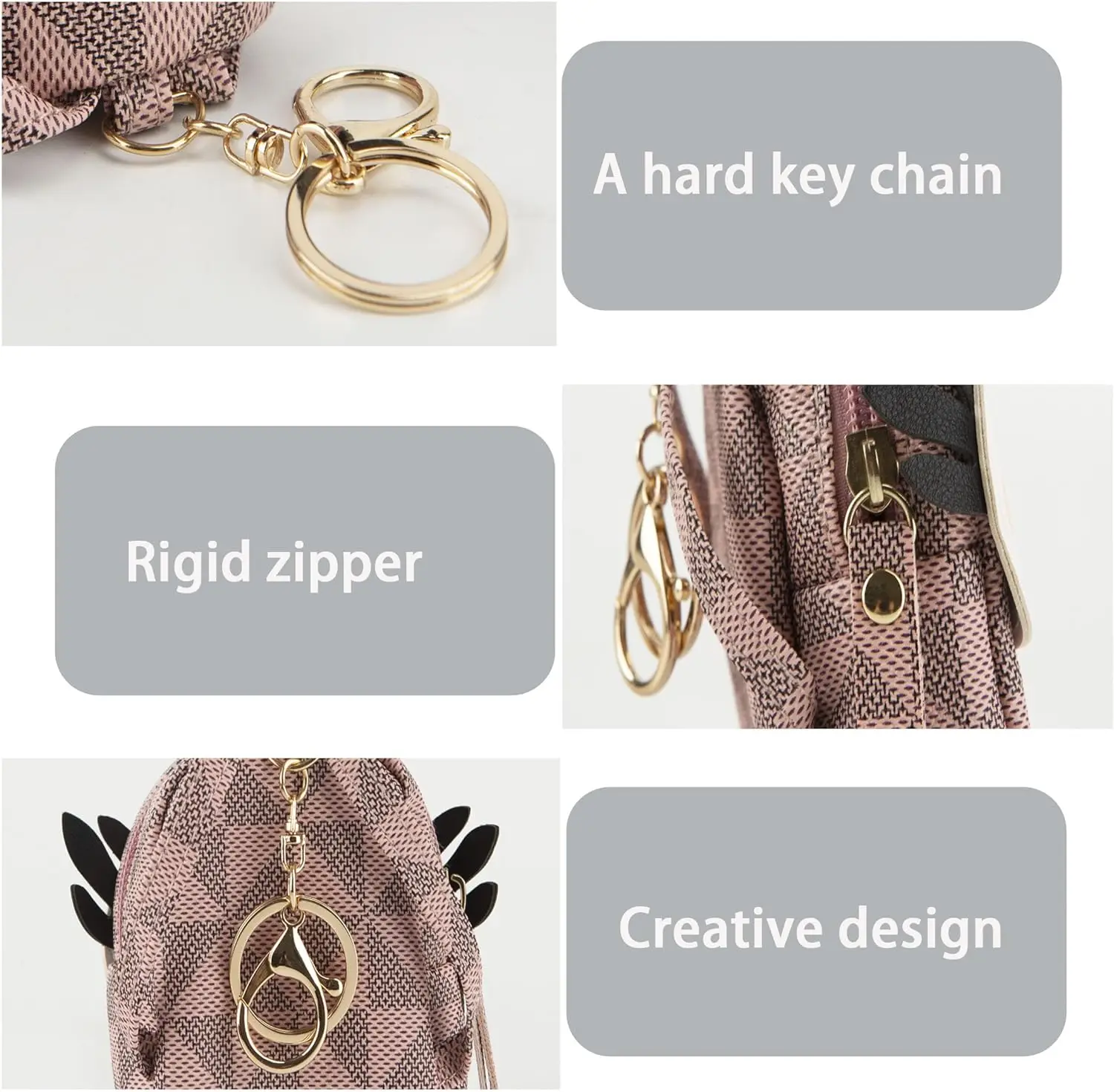 Fama Customized Mini Backpack Purse Organizer Small Backpack Owl Leather Coin Purse Keychain Zipper Change Wallet
