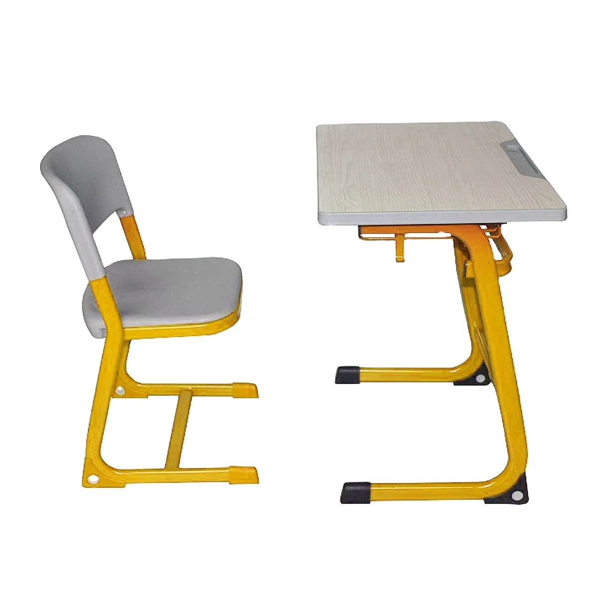 attached plastic school  children student study chair with tablet and table desk set furniture  for sale