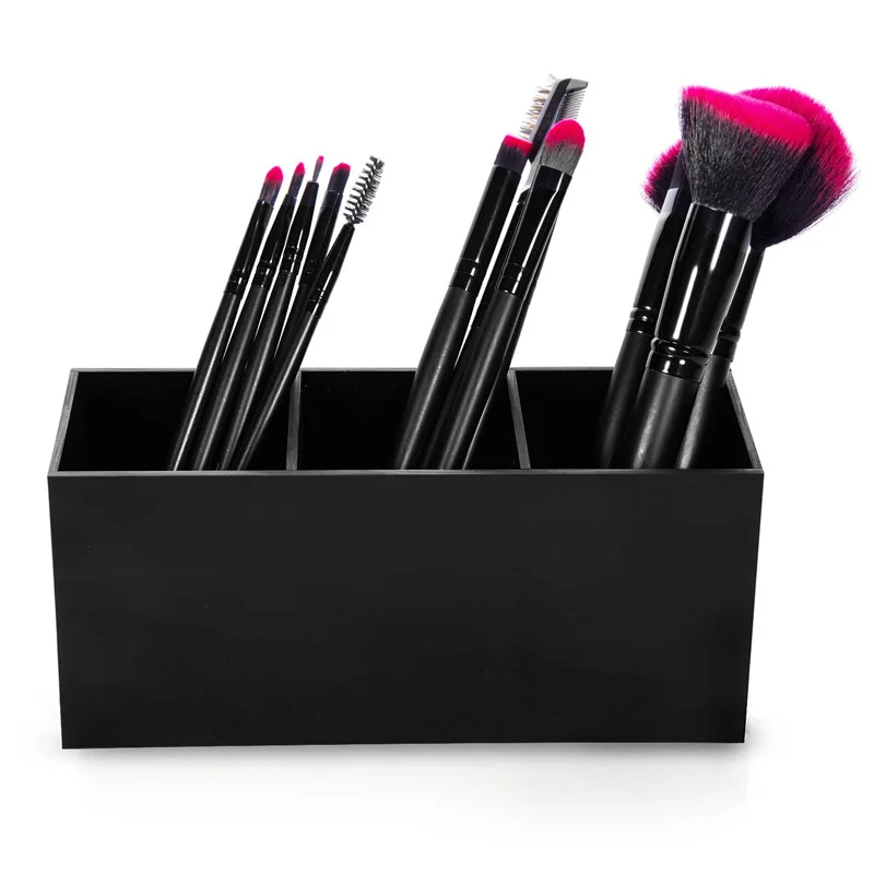 Acrylic Makeup Brush Holder Makeup Organizer Cosmetic Holder Lipstick Pencil Storage Container Transparent Storage Box Holder