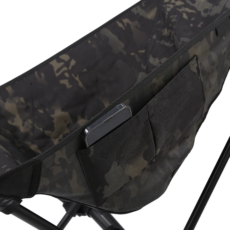 Dark Color Folding Camping Chairs Portable High Back Outdoor Chair with Detachable Pillow