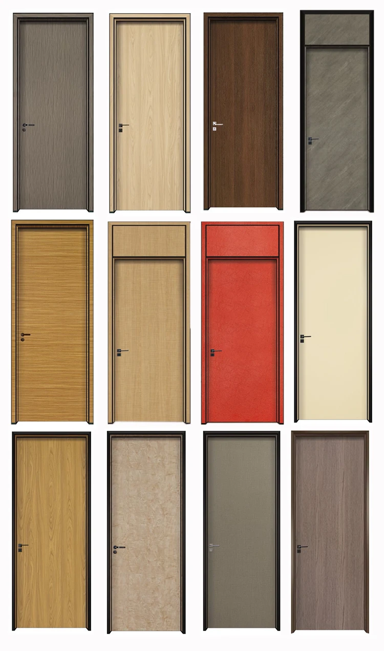 Modern flush design interior melamine wooden bedroom door for house