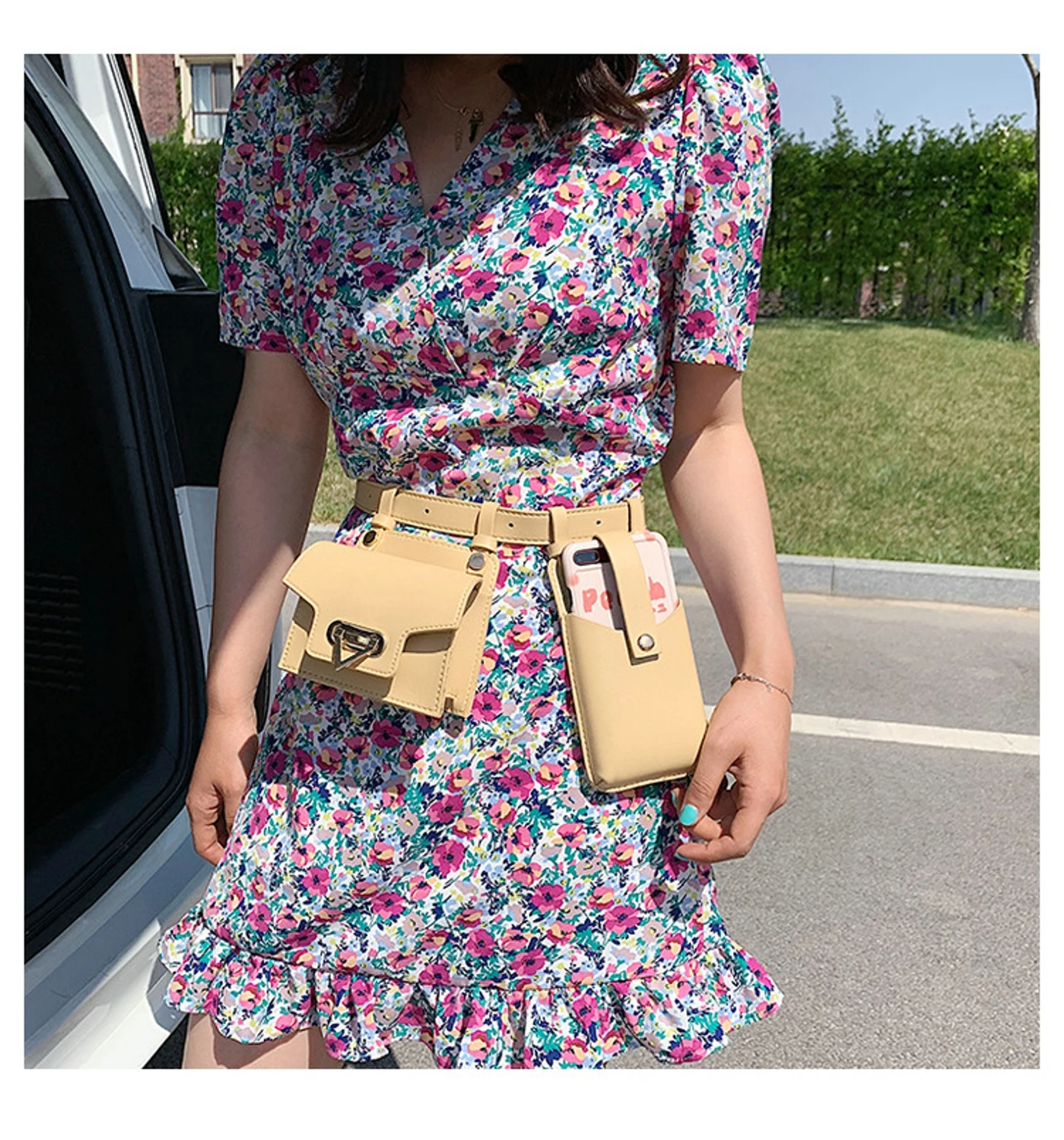 2021 Camouflage Multi-Function Fanny Pack Gun Nylon Waist Bags For Women One Piece Chest Bag Slim Genuine