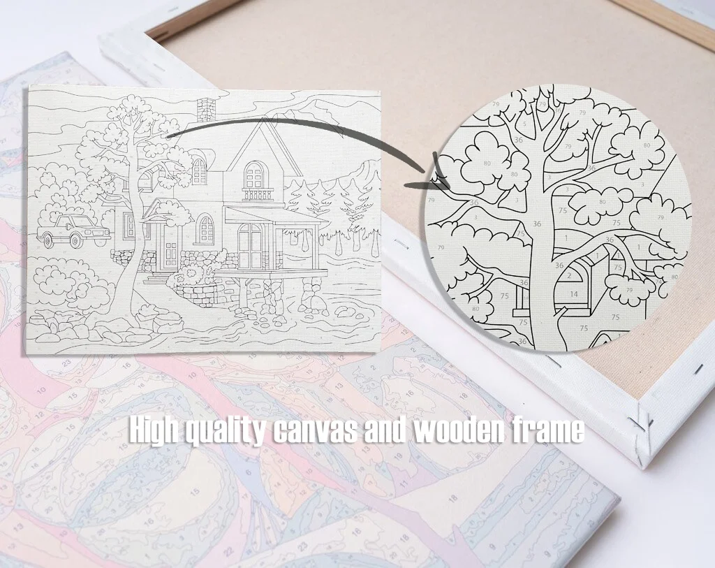 Wholesales DIY Paint By Numbers Canvas Painting With Frame Wall Art Paintings Paint By Numbers For Adults