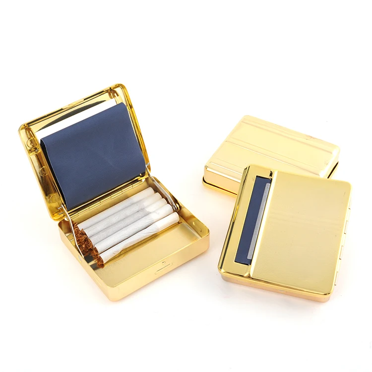 78MM Metal Gold Color Cigarette Tobacco Rolling Machine Cigarette Maker Rolling Box