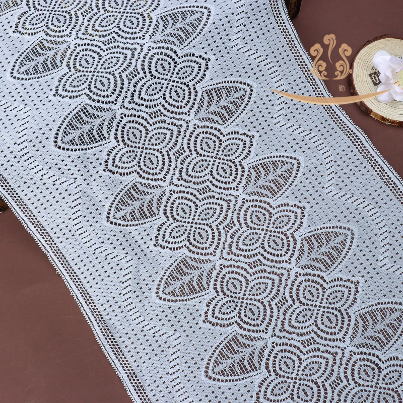 
 Двухцветная эластичная жаккардовая кружевная отделка 23 см шириной  