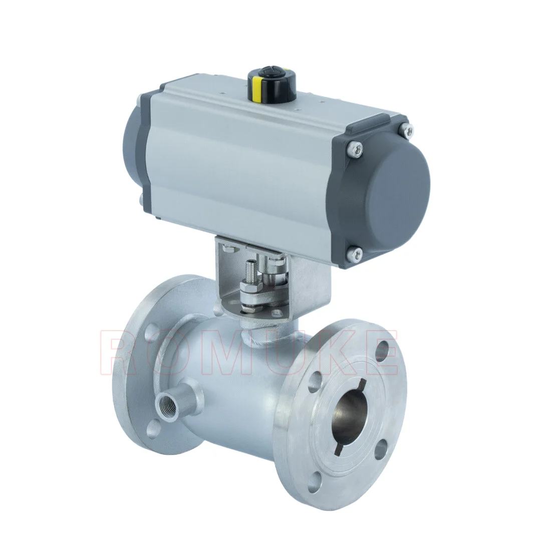 BQ641F-16P Stainless Steel CF8 CF3 CF8M CF3M Jacket Insulation Flange Pneumatic Ball Valve