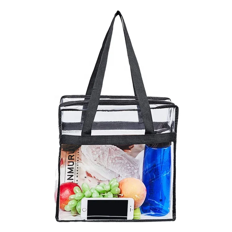 
Eco-friendly PVC Shopping Handbags Bag Tote Shopper Handles Transparent Clear Large Capacity 