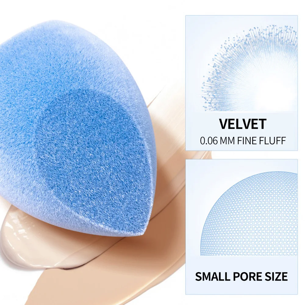 Foundation Pink Face Flocked Blending Latex Free Private Label Powder Puff Velvet Microfiber Super Soft Beauty Makeup Sponge