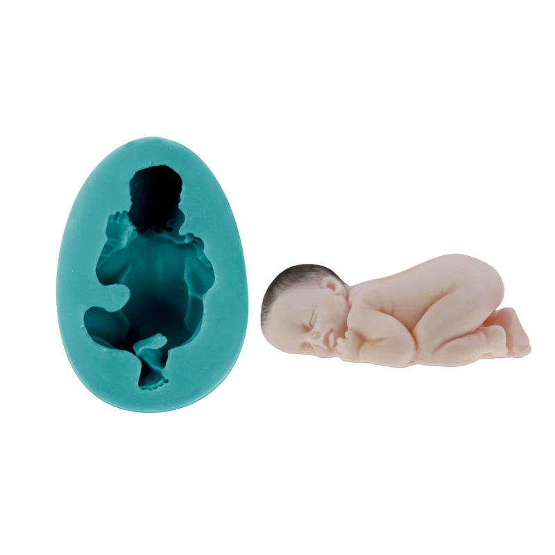 Kitchen Baking Cake Tools 3D Silicone Sleeping Baby Fondant Full Body Reborn Doll Mold