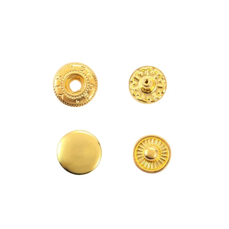 Wholesale custom alloy brass round  colorful metal  press magnetic snap buttons with 4 parts