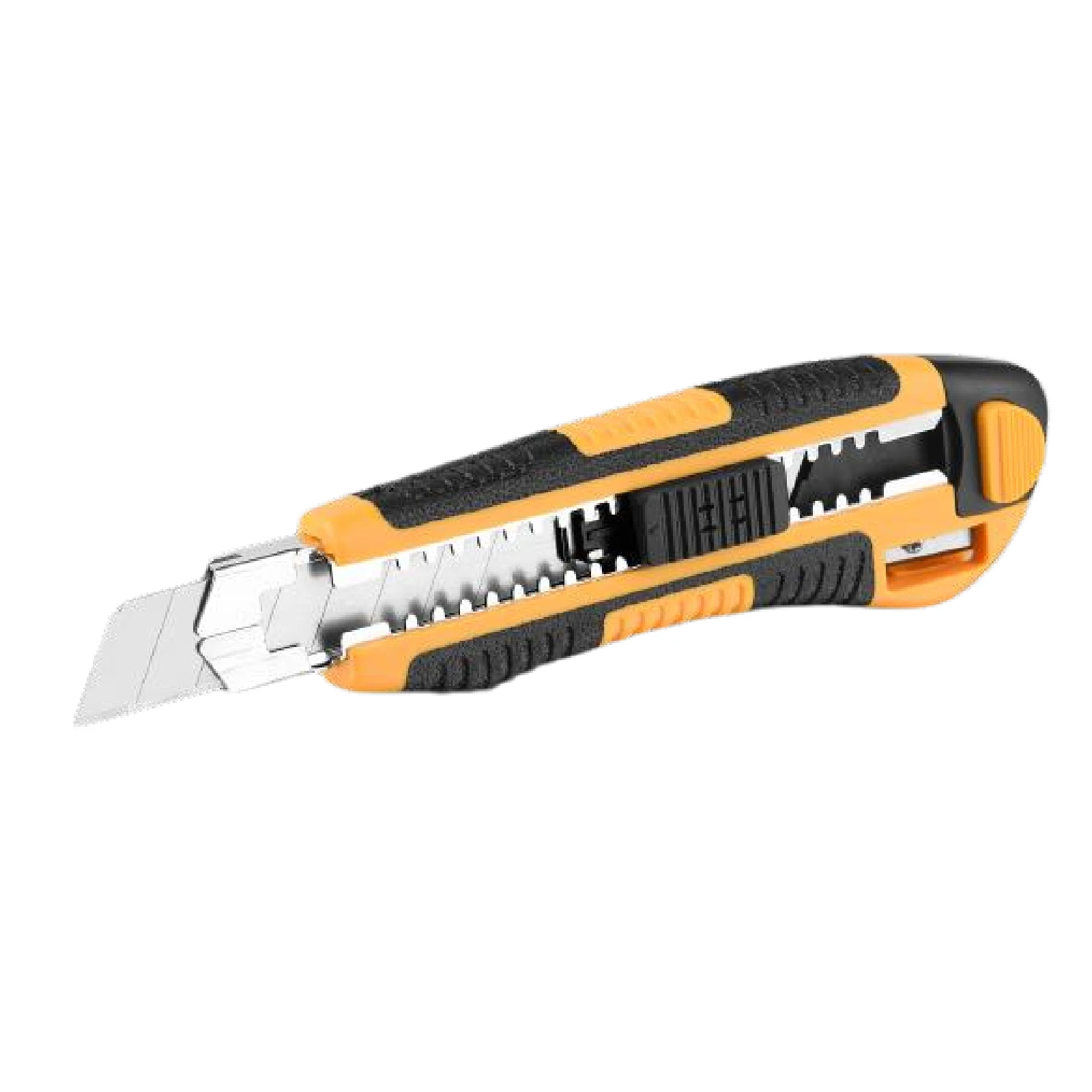 Retractable self loading snap off utility knife with 6pcs 18mm blade and pencil sharpener