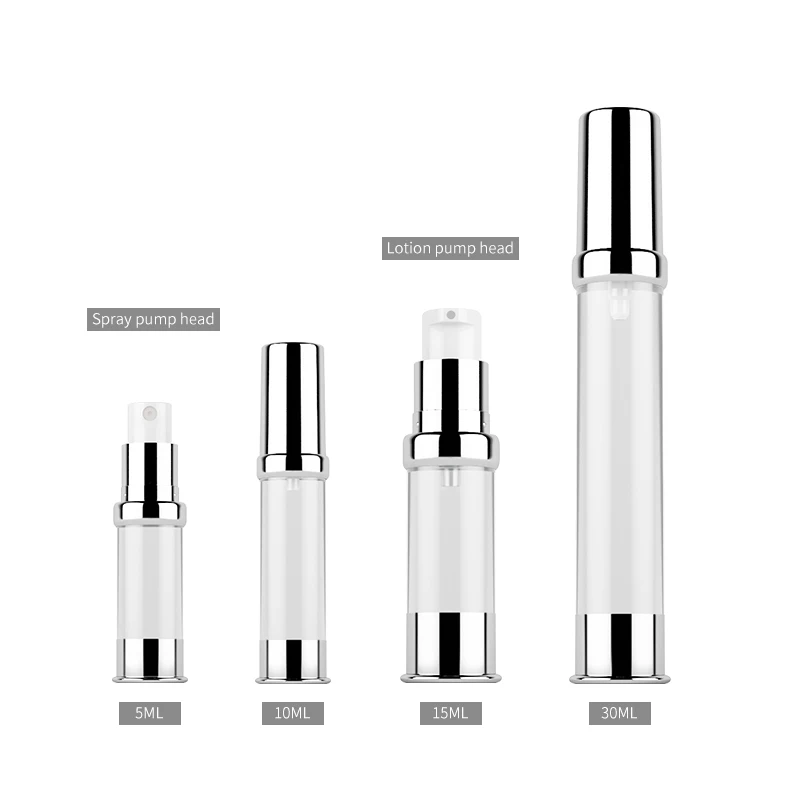 Wholesale Plastic airless bottle with aluminum cap Airless bottle for lotion pump BB cream container