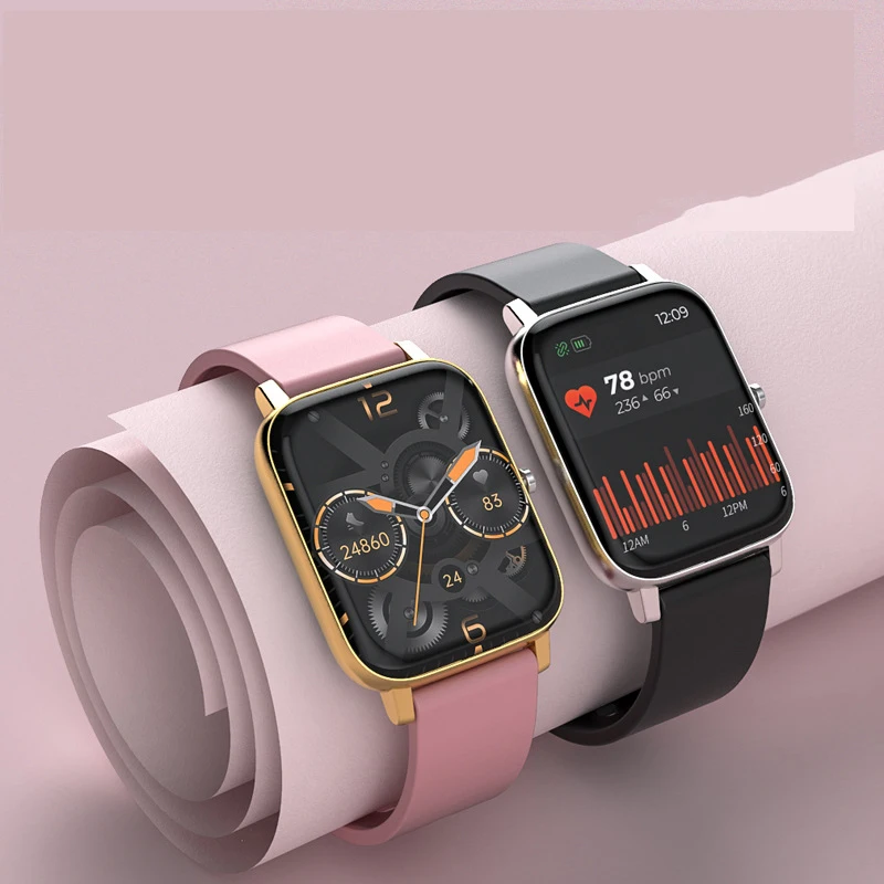 Женские Смарт-часы для фитнеса, с экраном 1,69, пульсометром и тонометром