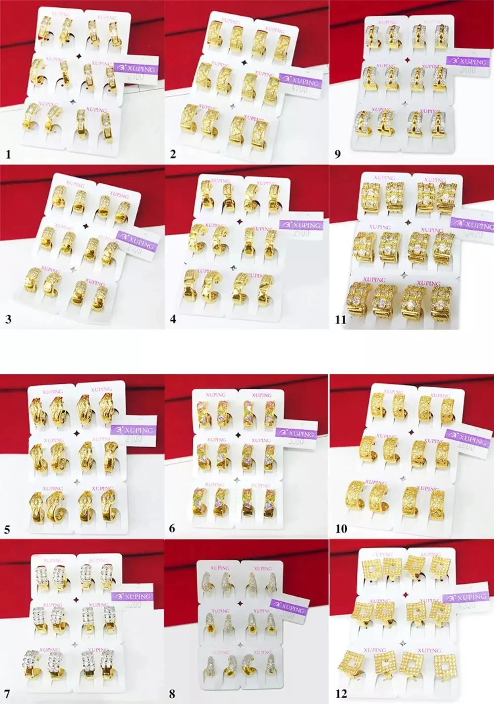 Xuping Jewelry Wholesale Hoop Dubai Earrings, Cubic Zircon Dubai 24k Gold Plated Jewelry Earring for Women