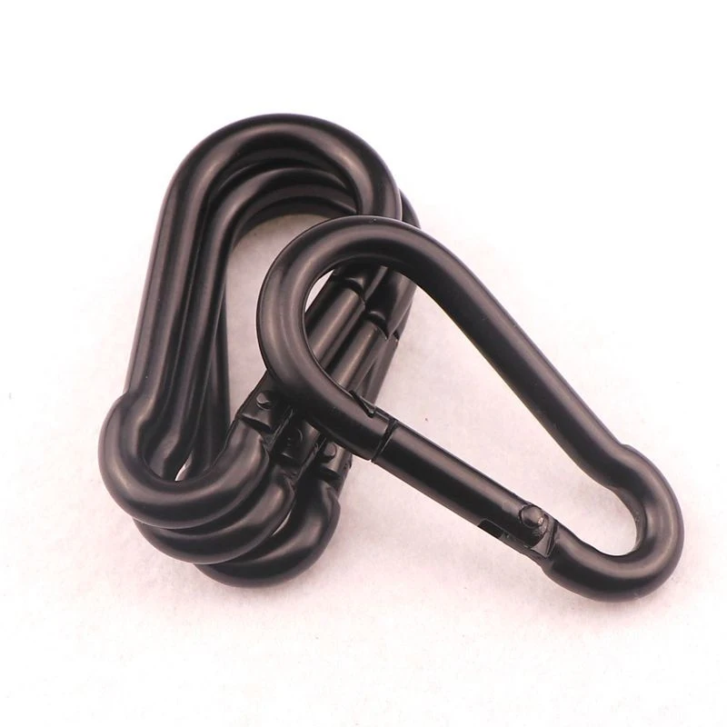 6cm Black Electrophoresis Gourd Iron Metal Snap Hook Carabiner Keychain