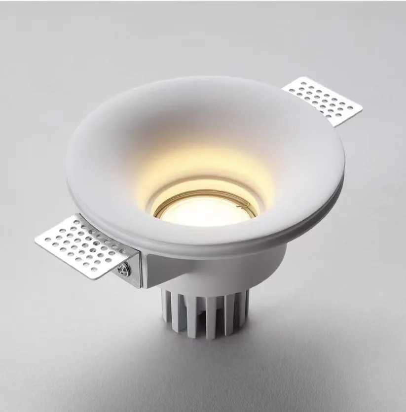 Anti glare GU10 lighting circular square indoor ceiling embedded gypsum tube lamp wall lamp embedded 7W LED gypsum lamp