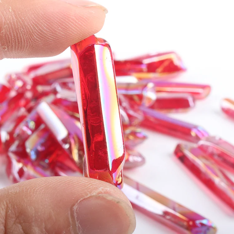 
2-3 inches Wholesale Natural Red Aqua Aura Spirit Quartz Healing Crystal Stone Points For Home Decoration 