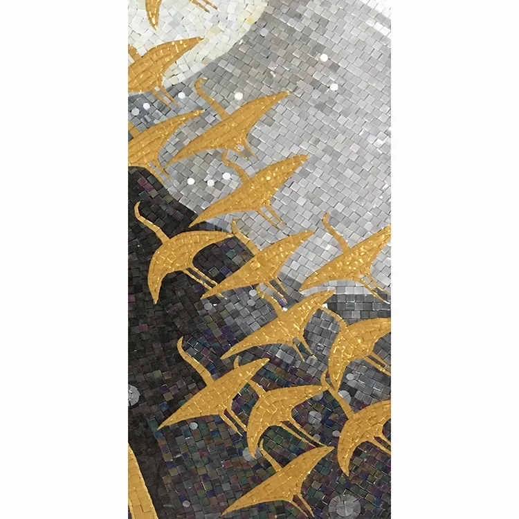 Modern Craft Murals Square Glass Mosaic Tile for TV Background and Kitchen Backsplash Decoration tiles glass mosaic