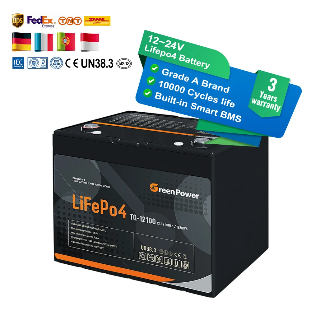 Аккумулятор lifepo4 с глубоким циклом 12 В 200 А/ч 100 50 24 солнечная литиево-ионная батарея для домашней солнечной системы хранения и RV