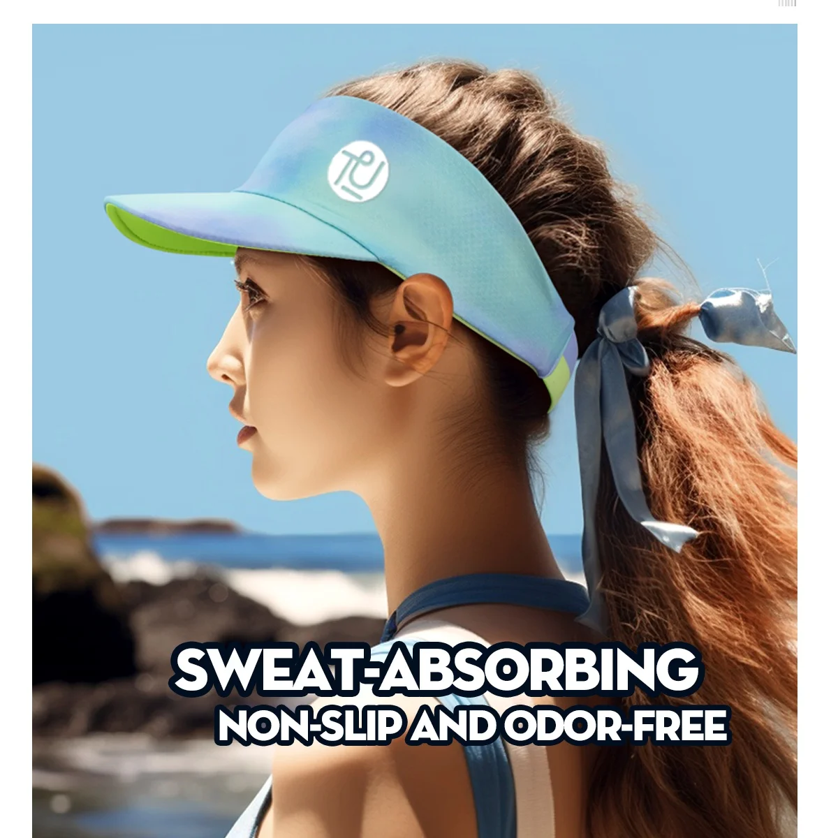 TU Private Label Workout Summer Athletic Yoga Headband Mesh Men Fishing Tie Dye Sun Visor Hat For Sport Cap Luxury Unisex Ladies