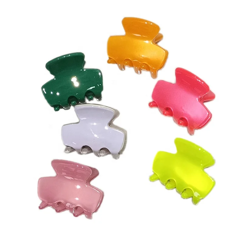 Hot Sale Mini Hair Jaw Claw Clips Simple Small Acetate Rectangle Claw Clips Customizable Multi-color Hair Clips