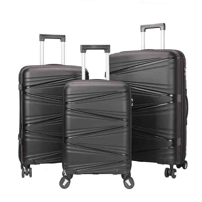 Custom Logo PP Material 360 Degree Universal Noiseless Wheels Walking Wardrobe 3 pcs Set Travel Trolley Luggage Suitcases