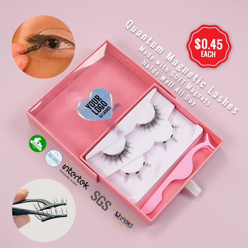 Sj Mink Magnetic Eyelashes  Wholesale Eyelashes Customized Package Accepted Private Label