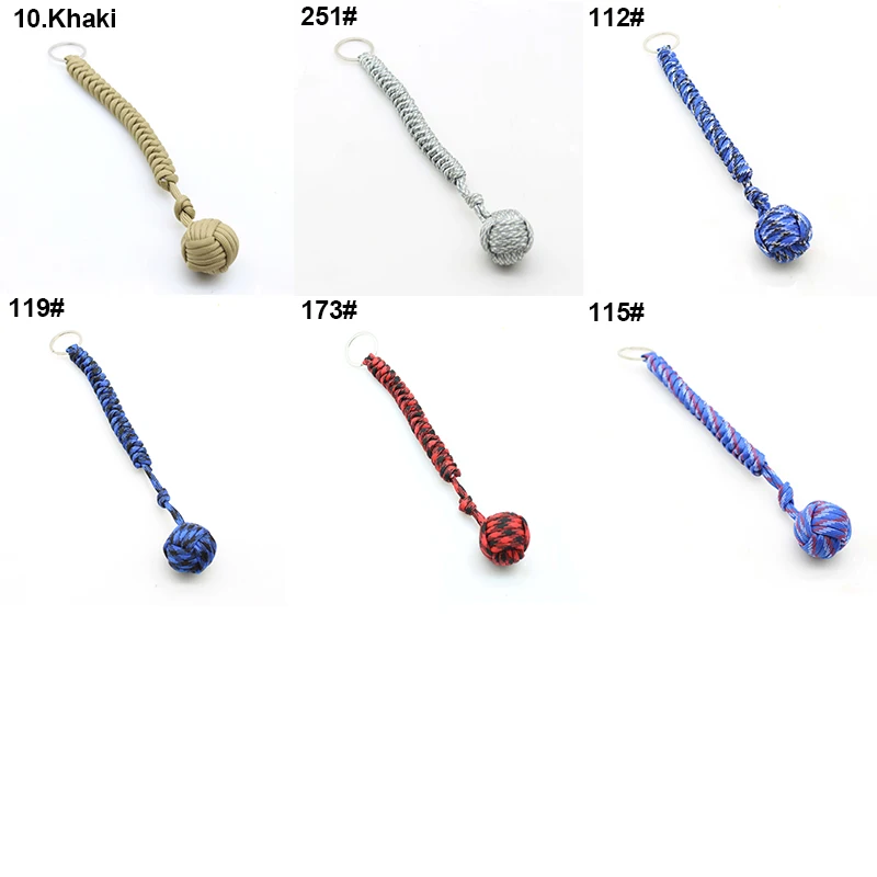 Hiking/Camping survival self defense 550 paracord monkey fist with steel ball