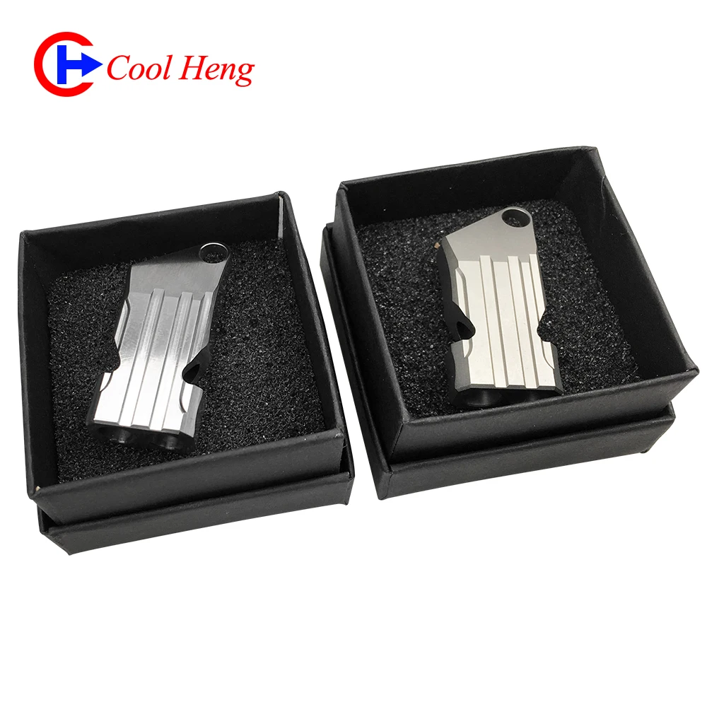 EDC Key Ring Necklace Hanger Cheerleading training whistle Titanium Alloy High Frequency Dual Tube Survival Whistle