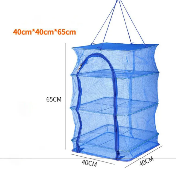 3 Layers Folding Hanging Plastic Fish Net Folding Dry Rack Multilayer Mesh Fishing Nets