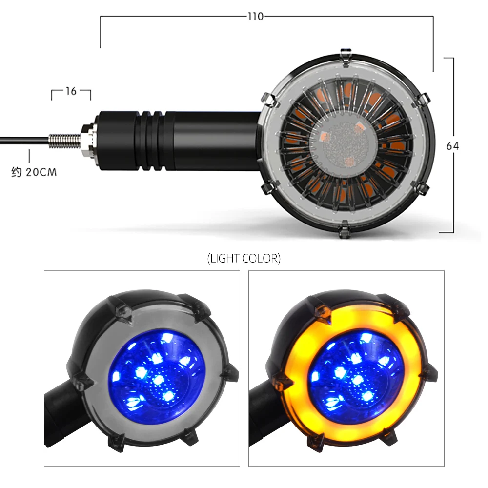 12V IPX6 vortex daytime warning ABS waterproof motorcycle turn signal led light