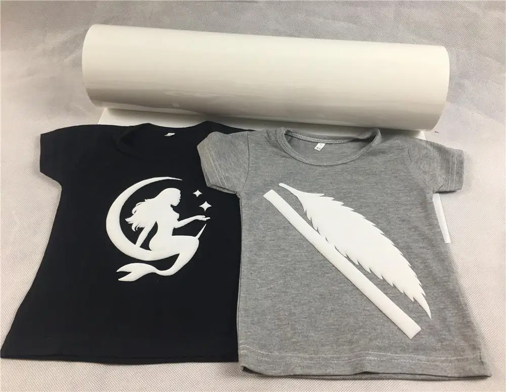 
Ada 3D white color puff PU heat transfer vinyl 50cm*27 yards good quality tshirt film 