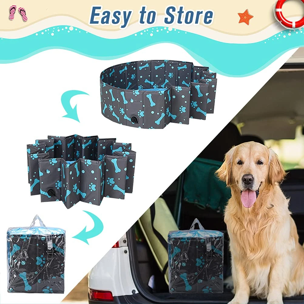 Portable Collapsible PVC Pet Bathing Tub Pet Foldable Dog Swimming Pool for Dogs Cats Kids