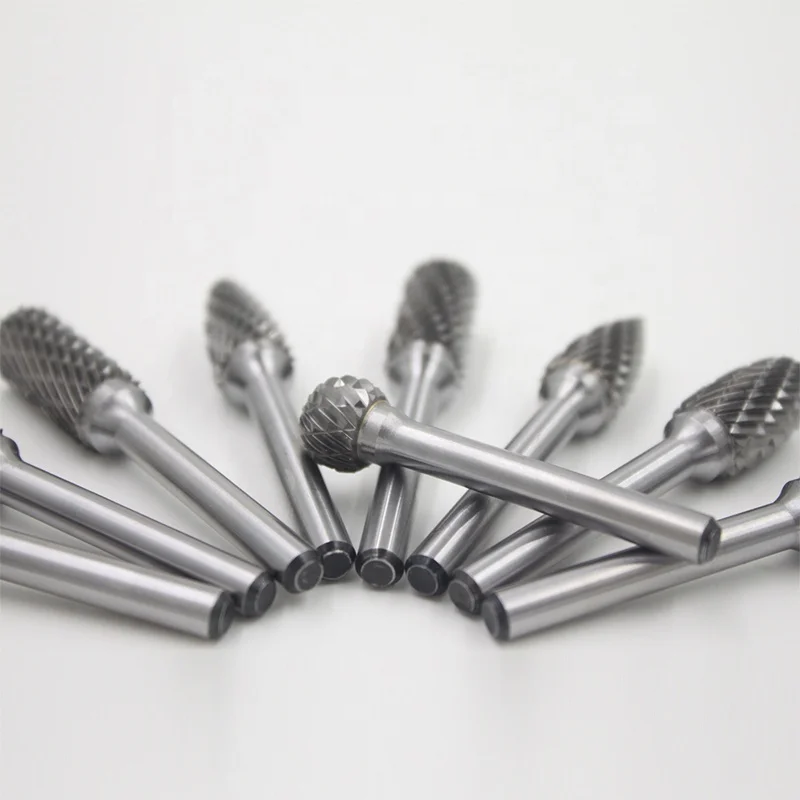 LONTA 10pcs 3 mm 1/8 Shank Tungsten Carbide Rotary Burr Set 3*6mm Electric Metal Polishing Woodworking Engraving Bits Burr Tools