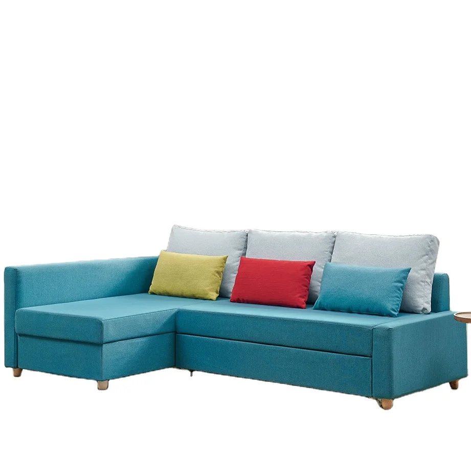 Space Saving Living Room Furniture Couch Divan Modern Solid Wood Folding Multi-function Sofa Bed With Storage