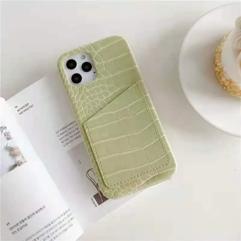 luxury crocodile skin style silicone with card wallet function phone case for iphone 11 12 13 14 plus/pro/pro max